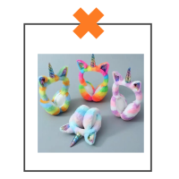 Oorwarmers unicorn paars gestreept